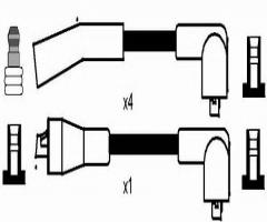 Ngk rc-rv412 przewody wysokiego napięcia komplet  rover rc-rv412, rover 200 hatchback (xw)