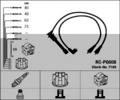 Ngk rc-pg608 przewody wysokiego napięcia komplet  citroen fiat peugeot rc-pg608