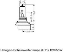 Osram 64211 Żarówka h11 12v 55w, alpina b3 (e46), audi tt (8j3), bmw x5 (e70), cadillac cts