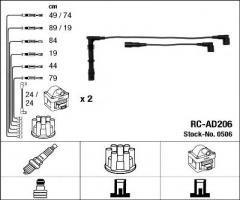 Ngk rc-ad206 przewody wysokiego napięcia komplet  audi rc-ad206, audi a6 (4a, c4)