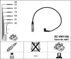 Ngk rc-vw1106 przewody wysokiego napięcia komplet  vw rc-vw1106