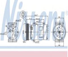 Nissens 89072 kompresor klimatyzacji renault, nissan qashqai / qashqai +2 (j10, jj10)