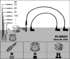 Ngk rc-mb207 przewody wysokiego napięcia komplet  mercedes rc-mb207, mercedes-benz 190 (w201)