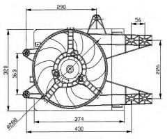 Nrf 47038 wentylator fiat, fiat punto (176)