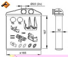 Nrf 54208 nagrzewnica opel, opel corsa c (f08, f68)