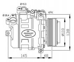 Nrf 32465 kompresor klimatyzacji, bmw 3 (e46)