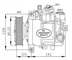 Nrf 32229 kompresor klimatyzacji, audi a4 (8e2, b6)