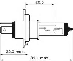 Valeo 32509 Żarówka halogenowa h4 55/60watt 12v life x2