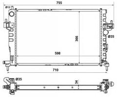 Nrf 58282 chłodnica silnika opel, opel corsa c (f08, f68)