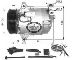 Nrf 32427 kompresor klimatyzacji, opel astra h (l48)