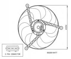 Nrf 47057 wentylator volkswagen, ford galaxy (wgr), seat alhambra (7v8, 7v9), vw polo (6n1)
