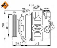 Nrf 32146 kompresor klimatyzacji audi seat skoda vw, audi tt (8j3), seat alhambra (710)