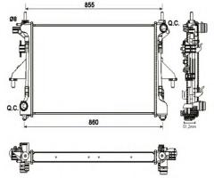 Nrf 54204 chłodnica silnika citroen fiat peugeot, citroËn jumper autobus, fiat ducato autobus (250)