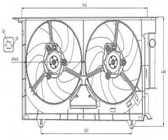 Nrf 47075 wentylator citroen, citroËn zx (n2), peugeot 306 hatchback (7a, 7c, n3, n5)