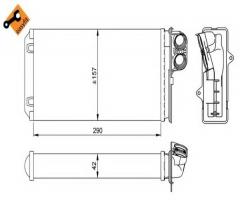 Nrf 58036 nagrzewnica renault, renault safrane i (b54_)