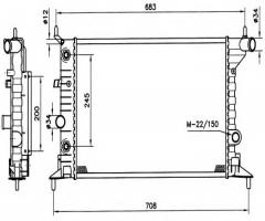 Nrf 519516 chłodnica silnika opel, opel vectra b hatchback (38_)