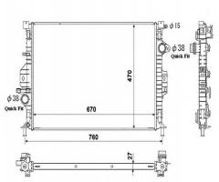 Nrf 53812 chłodnica silnika ford volvo, ford mondeo iv turnier (ba7)