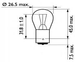 Philips 13498b2 Żarówka p21w 24v 2 szt., mercedes-benz t2/ln1 nadwozie pełne / kombi