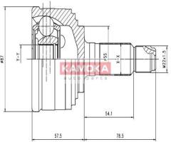 Kamoka 6830 przegub napędowy zewnętrzny honda civic iv 91-95, nissan sunny iii (n14)