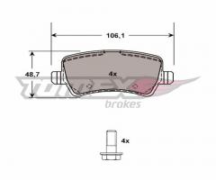 Tomex 1485 klocki hamulcowe ford s-max 06-tył, ford galaxy (wa6), land rover range rover evoque (lv)